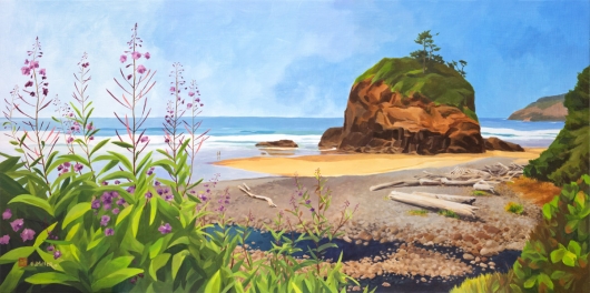 Summer Heat at Short Beach, Oregon Coast artwork by Emily Miller