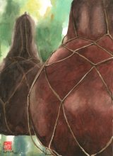 Gourd Net Hawele - Hawaii watercolor by Emily Miller