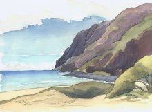 Kauai Artwork by Hawaii Artist Emily Miller - Plein Air at Polihale