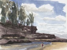 Kauai Artwork by Hawaii Artist Emily Miller - Plein Air at Lumahai Beach