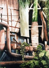 Haleko Sugar Mill - Hawaii watercolor by Emily Miller