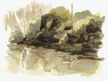 Kauai Artwork by Hawaii Artist Emily Miller - Plein Air at Hoopii River