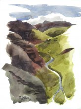 Kauai Artwork by Hawaii Artist Emily Miller - Plein Air at Waimea Canyon - Waimea River