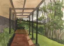 Kauai Artwork by Hawaii Artist Emily Miller - Plein Air at NTBG research center