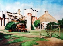 Kauai Artwork by Hawaii Artist Emily Miller - Koloa Sugar Mill