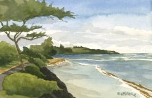 Kauai Artwork by Hawaii Artist Emily Miller - Plein air at Baby Beach, Kapaa