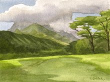 Kauai Artwork by Hawaii Artist Emily Miller - Plein Air, Keapana Road