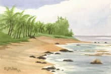 Plein Air at Haena Point - Hawaii watercolor by Emily Miller