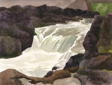 Kauai watercolor artwork by Hawaii Artist Emily Miller - Christian's Crossing