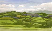 View of Kings Court from Meath Hill, Ireland - Hawaii watercolor by Emily Miller