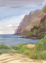 Kauai Artwork by Hawaii Artist Emily Miller - Plein Air at Polihale