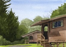 Kauai Artwork by Hawaii Artist Emily Miller - Kokee Cabins