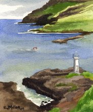 Kauai Artwork by Hawaii Artist Emily Miller - Plein Air at Kalapaki Lighthouse