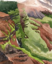 Kauai Artwork by Hawaii Artist Emily Miller - Glimpse of Waipo'o Falls