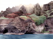 Kauai Artwork by Hawaii Artist Emily Miller - Na Pali Caves