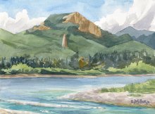 Columbia River at Tanner Creek - Hawaii watercolor by Emily Miller