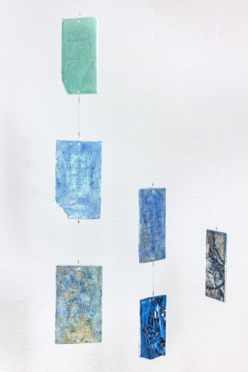 Hanging installation detail Why Is It Important To Move Slowly, installations -  artwork by Emily Miller