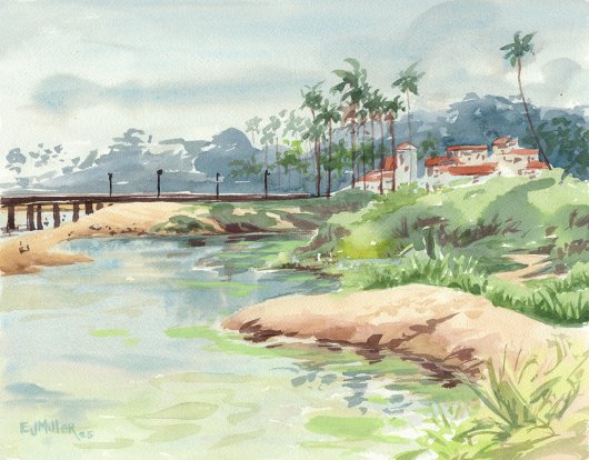 Lagoon at Stearns Wharf, Santa Barbara, $450 