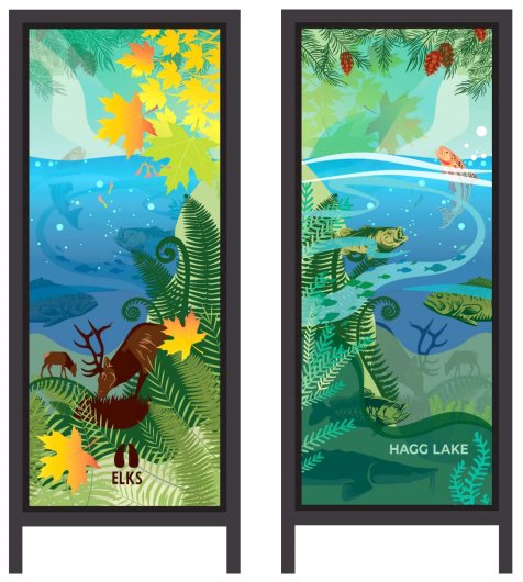  Elks, Wonder Windows -  artwork by Emily Miller