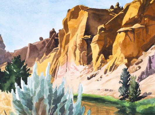 Detail of hikers walking along the banks of the Crooked River Mega Basket, Ghost Net Baskets -  artwork by Emily Miller