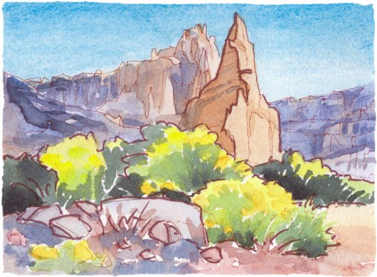 Evening Chamisa at Plaza Blanca