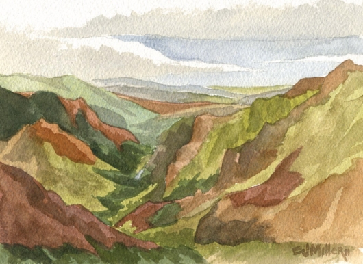 Waimea Canyon and River, Mauka — the mountains - waimea canyon, mountains artwork by Emily Miller