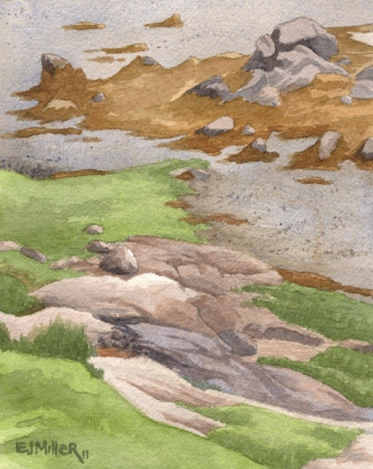 Low Tide, Deer Isle, Down East Maine -  artwork by Emily Miller