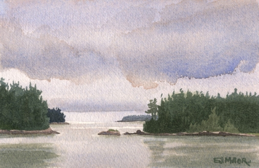 Freese Island to the Sea, Down East Maine -  artwork by Emily Miller