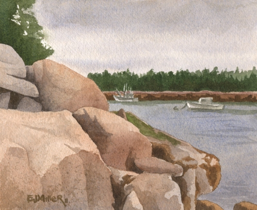 On the Rocks - Haystack, Deer Isle, Maine, Down East Maine -  artwork by Emily Miller