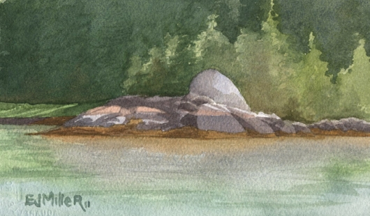 Rock Study 2 of Freese Island, Down East Maine -  artwork by Emily Miller