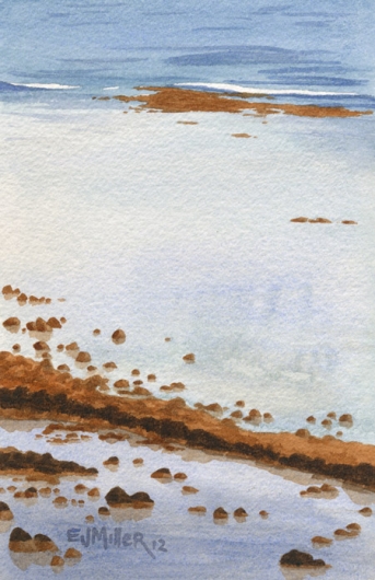 Kapaa Reef Kauai watercolor painting - Artist Emily Miller's Hawaii artwork of kapaa, ocean, reef art