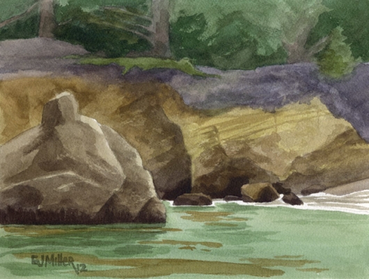 Whaler's Cove detail - Point Lobos, Monterey, California, California -  artwork by Emily Miller