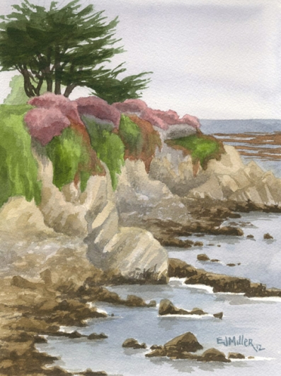 Pacific Grove, near Lover's Point, California -  artwork by Emily Miller