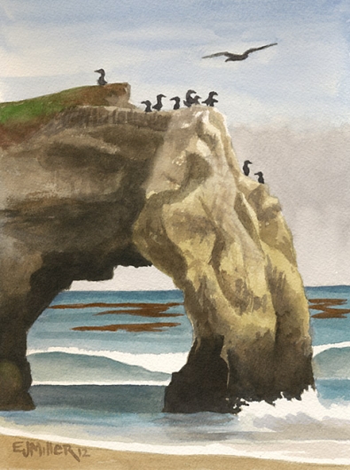 Arch at Natural Bridges, Santa Cruz, California -  artwork by Emily Miller