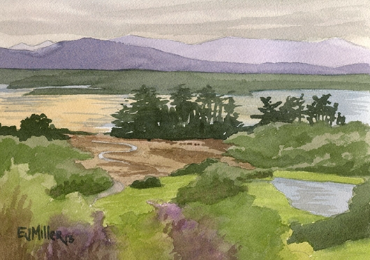 View of Tasman Bay, New Zealand, New Zealand -  artwork by Emily Miller