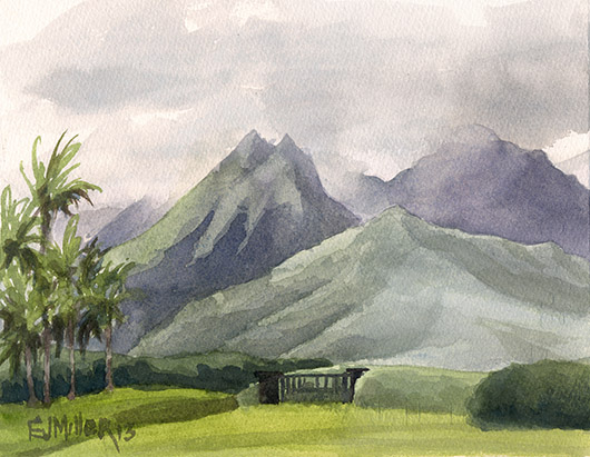 Hanalei Mountains from Po'oku •