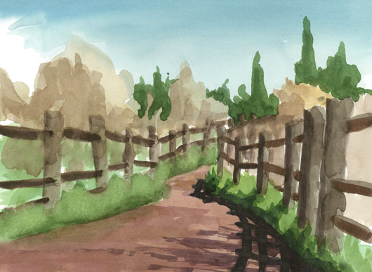 Sebastopol Country Road, California -  artwork by Emily Miller