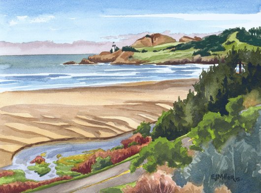 Yaquina Head Lighthouse from Agate Beach, 2015