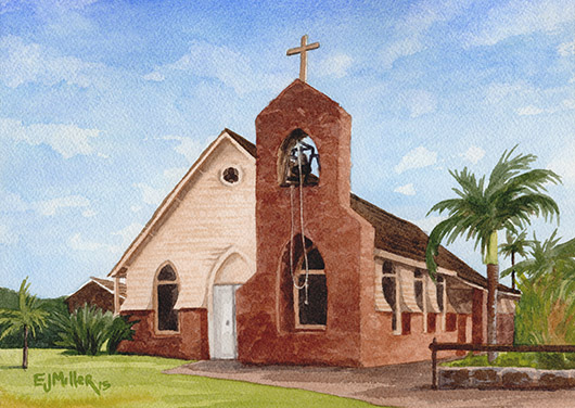 St. John's, Eleele, La'a o ke akua — Kauai churches - church artwork by Emily Miller