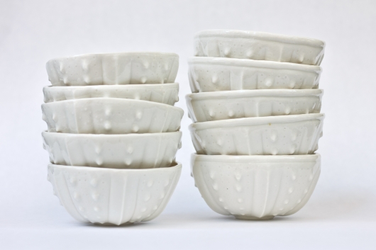  Urchin Rice Bowl - White & Yellow, Urchin Bowls -  artwork by Emily Miller