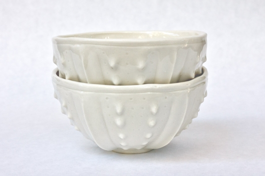 Urchin Rice Bowl - White, Urchin Bowls -  artwork by Emily Miller