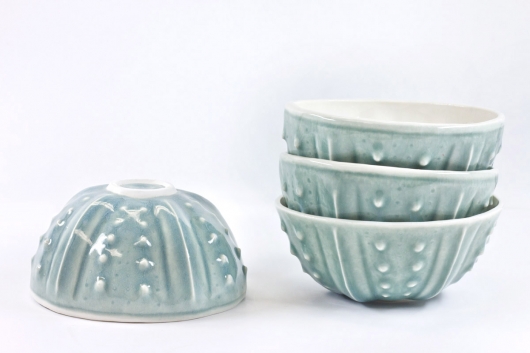  Urchin Rice Bowl - Mist, Urchin Bowls -  artwork by Emily Miller