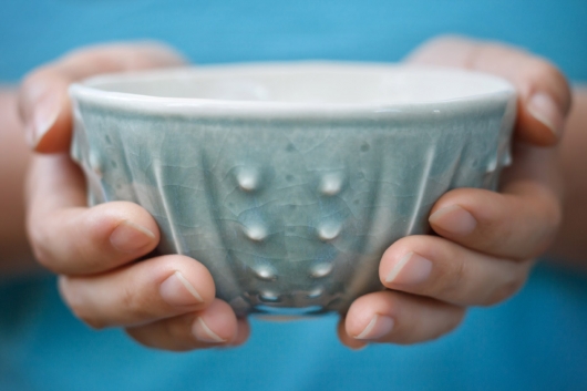  Urchin Rice Bowls, Color Dots set, Urchin Bowls -  artwork by Emily Miller