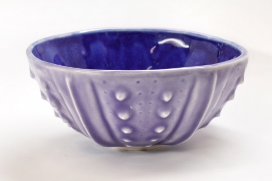 Urchin Rice Bowl - Lavender & Cobalt, Urchin Bowls -  artwork by Emily Miller