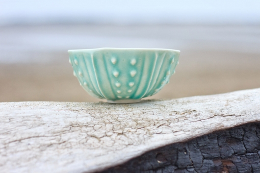  Urchin Rice Bowl - Aquamarine, Urchin Bowls -  artwork by Emily Miller