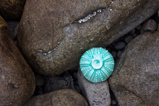  Urchin Rice Bowl - Aquamarine, Urchin Bowls -  artwork by Emily Miller