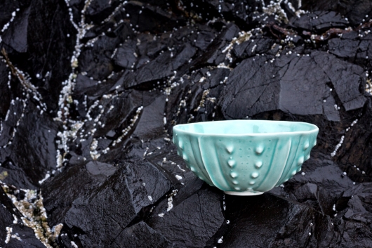  Urchin Rice Bowl - Aquamarine, Urchin Bowls -  artwork by Emily Miller