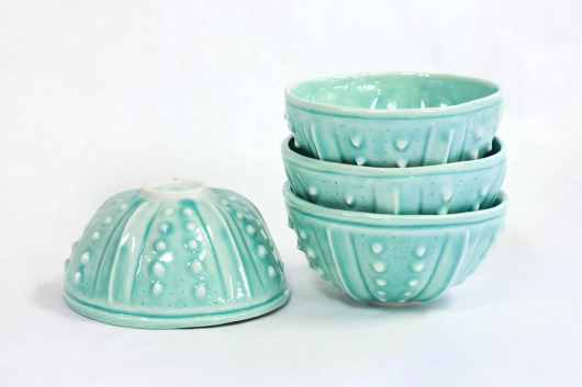  Urchin Rice Bowl - Aquamarine, Urchin Bowls -  artwork by Emily Miller