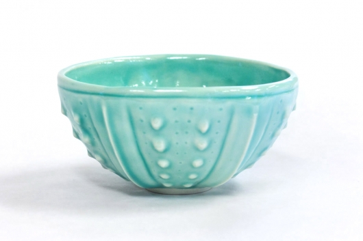 Urchin Rice Bowl - Aquamarine, Urchin Bowls -  artwork by Emily Miller