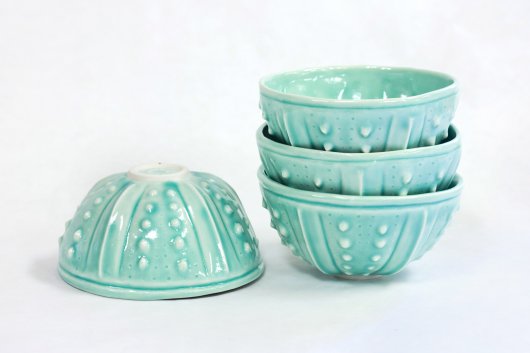 Urchin Rice Bowl - Aquamarine (Boxed set of 4), $95.00 Set of 4.